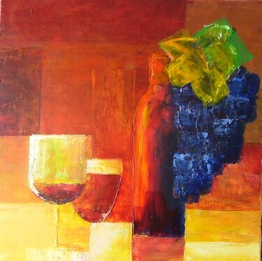 Peinture intitulée "Vin et raisin" par René Vincent-Viry, Œuvre d'art originale, Huile