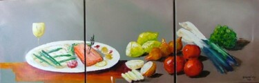 Peinture intitulée "l'Assiette" par René Vincent-Viry, Œuvre d'art originale, Huile