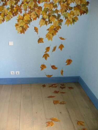 Peinture intitulée "feuilles d'automne" par René Vincent-Viry, Œuvre d'art originale