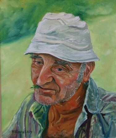 Painting titled "Pierre" by René Vincent-Viry, Original Artwork, Oil