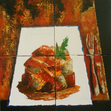 Peinture intitulée "L'assiette" par René Vincent-Viry, Œuvre d'art originale, Huile