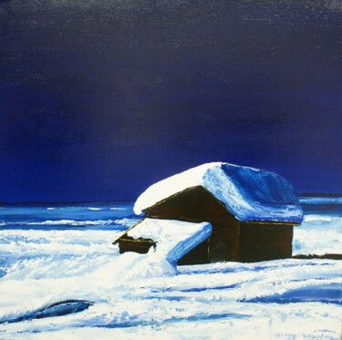 Peinture intitulée "Soir d'hiver" par René Vincent-Viry, Œuvre d'art originale