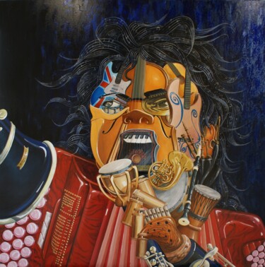 Pittura intitolato "michael-jackson-en-…" da René Vincent-Viry, Opera d'arte originale, Acrilico