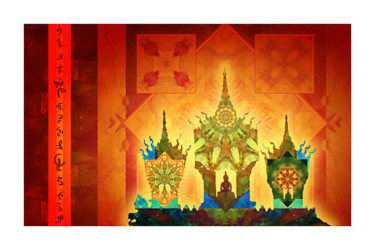 Digital Arts titled "Thai Temple Mandala" by Rene Armenta, Original Artwork