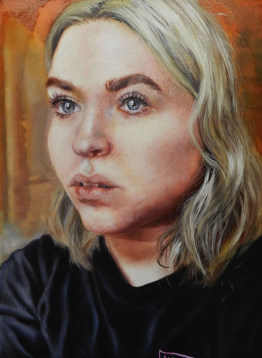 Painting titled "Self Portrait" by Renee Brown, Original Artwork, Oil