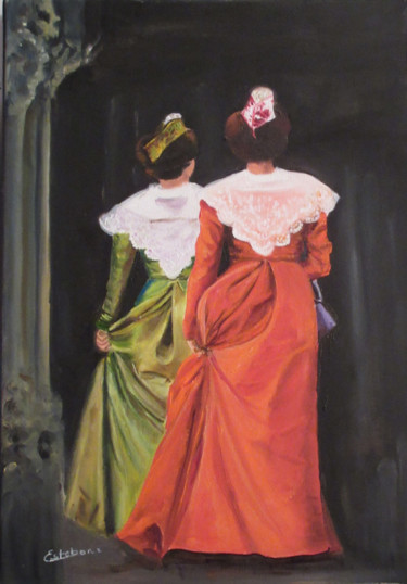Peinture intitulée "arlesienne-huile-35…" par Renée Estebanez, Œuvre d'art originale