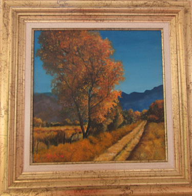 Peinture intitulée "automne-30x30-100e.…" par Renée Estebanez, Œuvre d'art originale, Huile