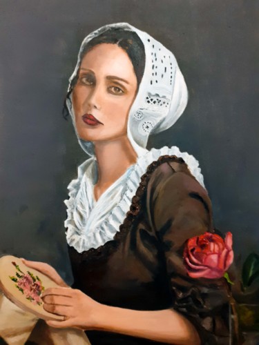 Ζωγραφική με τίτλο "bertille" από Renée Estebanez, Αυθεντικά έργα τέχνης, Λάδι