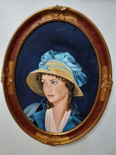 Ζωγραφική με τίτλο "Emma" από Renée Estebanez, Αυθεντικά έργα τέχνης, Λάδι Τοποθετήθηκε στο Ξύλινο φορείο σκελετό
