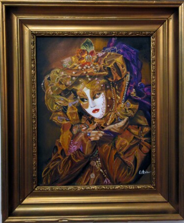 Pittura intitolato "maschera" da Renée Estebanez, Opera d'arte originale, Olio