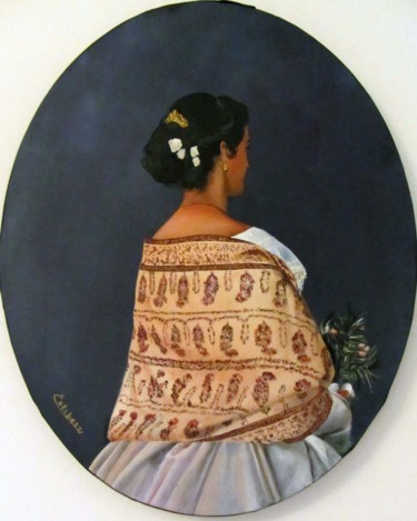 Painting titled "hortense-huile-50x6…" by Renée Estebanez, Original Artwork