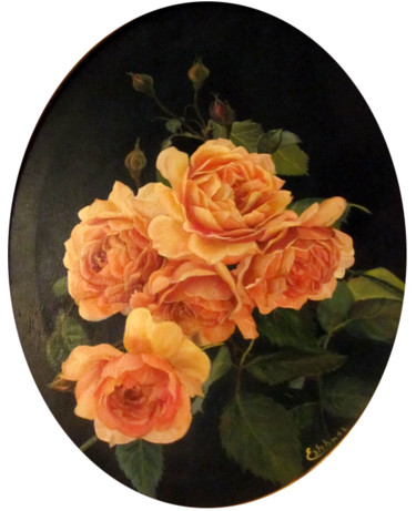Peinture intitulée "roses-anciennes.jpg" par Renée Estebanez, Œuvre d'art originale
