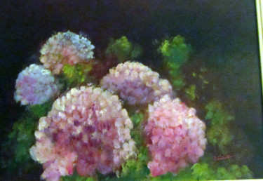 Malerei mit dem Titel "hortensias-40x50.jpg" von Renée Estebanez, Original-Kunstwerk