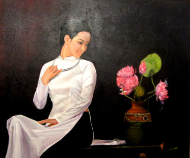 Painting titled "fleur.jpg" by Renée Estebanez, Original Artwork