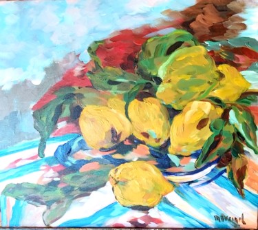 "Les Fruits du Cognassier" Peinture intitulée ""Les Fruits du Cogn…" par Renée Marcinek, Œuvre d'art originale, Acrylique Monté sur Châssis