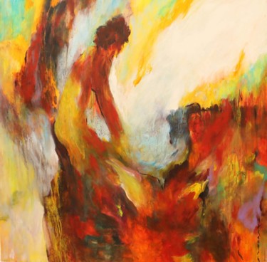 Pintura intitulada ""AU LOIN"" por Renée Marcinek, Obras de arte originais, Acrílico