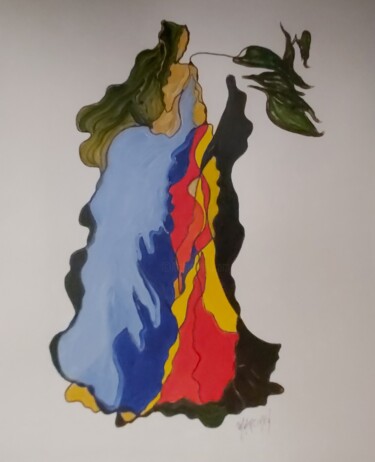 Painting titled ""Belle Dame"" by Renée Marcinek, Original Artwork, Ink
