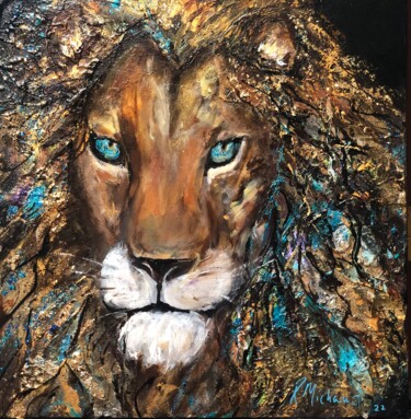 Painting titled "Le Courageux" by Renée Michaud, Original Artwork, Acrylic Mounted on Wood Stretcher frame