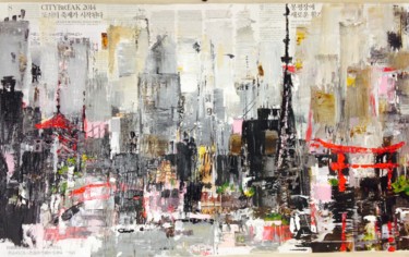 Painting titled "Tokyo" by Renée Oconel, Original Artwork, Acrylic