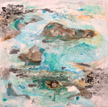 Painting titled "Vert d'eau" by Renée Laffon Tailhan Rlt, Original Artwork