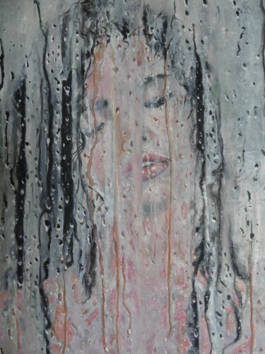 Peinture intitulée "Sous la douche" par Renée Tortet, Œuvre d'art originale, Huile