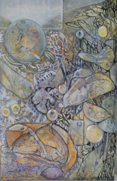 Malerei mit dem Titel "Naissance" von Renée Tortet, Original-Kunstwerk, Acryl