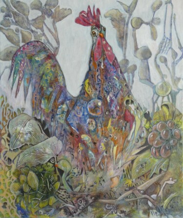 Malerei mit dem Titel "Armando le Coq" von Renée Tortet, Original-Kunstwerk, Acryl