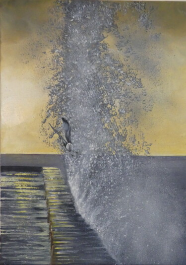 Peinture intitulée "Comme une vague" par Renée Tortet, Œuvre d'art originale, Huile