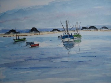 Painting titled "CHAUSEY" by René Faure, Original Artwork