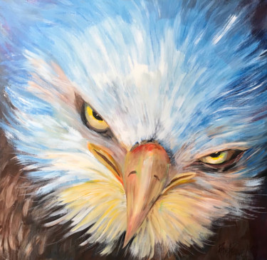 Pintura intitulada "Eagle eye" por Rene Pauwels, Obras de arte originais, Acrílico