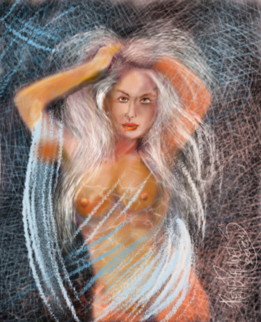 Digitale Kunst mit dem Titel "Dancing Woman" von Rene Pauwels, Original-Kunstwerk, Digitale Malerei