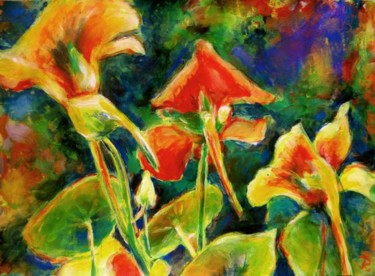 Картина под названием "Tanzende Blüten" - Renée König, Подлинное произведение искусства, Масло