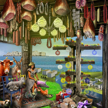 " L'ARCHE DE NOËL " Arts numériques intitulée "" L'ARCHE DE NOËL "" par Philippe Renou, Œuvre d'art originale, Photo montage
