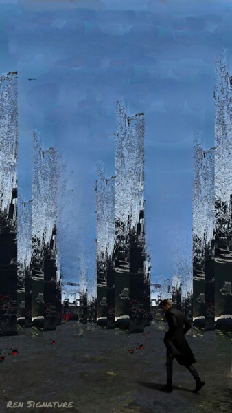 Arts numériques intitulée "CityL'on ou Orwell.…" par Ren Signature, Œuvre d'art originale, Travail numérique 2D