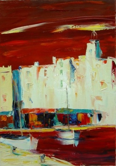 Peinture intitulée "port en provence" par Renson, Œuvre d'art originale