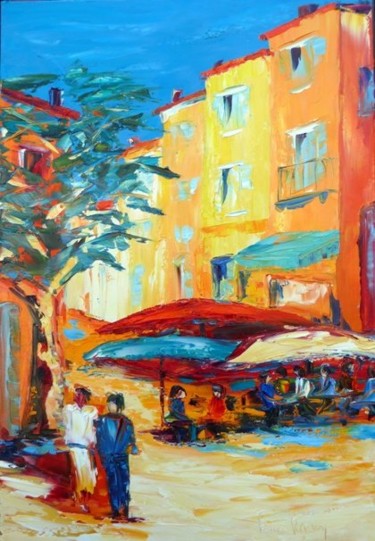 Peinture intitulée "Place en Provence" par Renson, Œuvre d'art originale