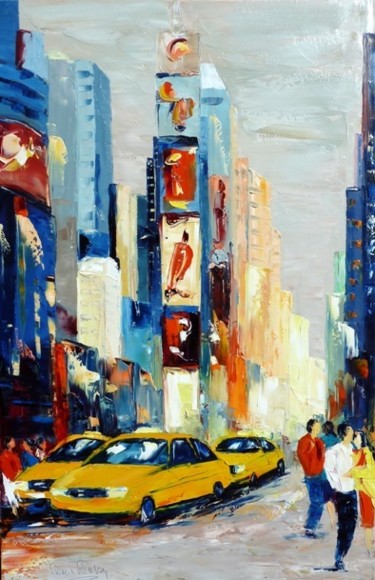 Peinture intitulée "Time Square" par Renson, Œuvre d'art originale