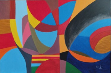 Schilderij getiteld "Kaleidoscope" door Renzo Buggiani, Origineel Kunstwerk, Acryl