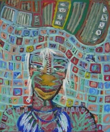 Peinture intitulée "Mujer pintada 120x1…" par Renzo Campoverde, Œuvre d'art originale, Huile