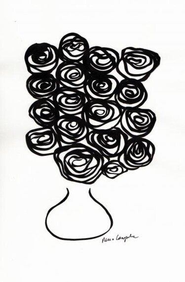 Dibujo titulada "Zen 1" por Renzo Campoverde, Obra de arte original