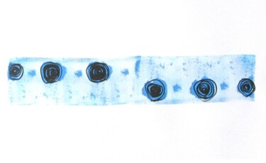 Estampas & grabados titulada "Tinta azul" por Renzo Campoverde, Obra de arte original, Grabado