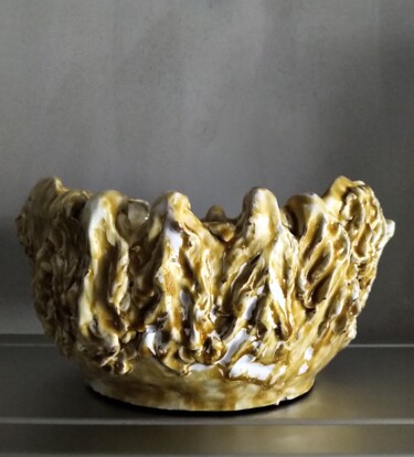 Rzeźba zatytułowany „Vaso ceramica - Wor…” autorstwa Renzo De Liberali, Oryginalna praca, Terakota