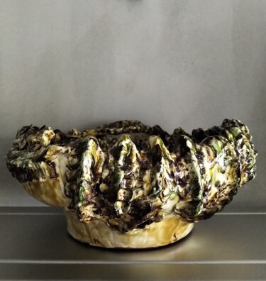 Escultura titulada "Vaso ceramica - Wor…" por Renzo De Liberali, Obra de arte original, Terracota