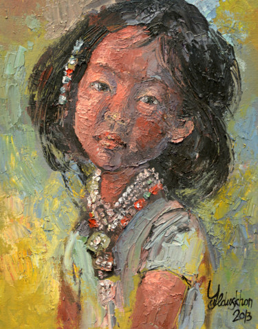 Картина под названием "Baby" - Yulduskhon, Подлинное произведение искусства, Масло