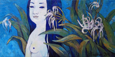 Peinture intitulée "Garden Fairy" par Yulduskhon, Œuvre d'art originale, Huile