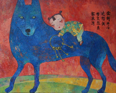 Malerei mit dem Titel "The abduction" von Yulduskhon, Original-Kunstwerk, Öl Auf Keilrahmen aus Holz montiert