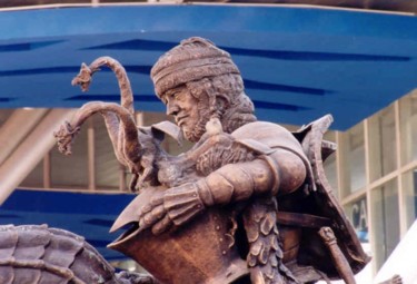 Escultura titulada "caballero medieval" por Pedro Requejo Novoa, Obra de arte original, Metales