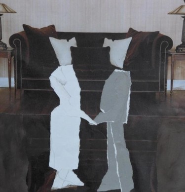 Peinture intitulée "retrouvailles entre…" par Jean Marc Requien, Œuvre d'art originale