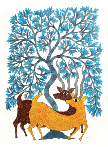 "Gond Art 9" başlıklı Tablo Reshma Shyam tarafından, Orijinal sanat, Akrilik