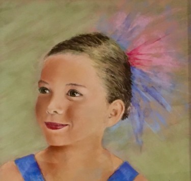 Drawing titled "Cléa" by Résy, Original Artwork, Pastel